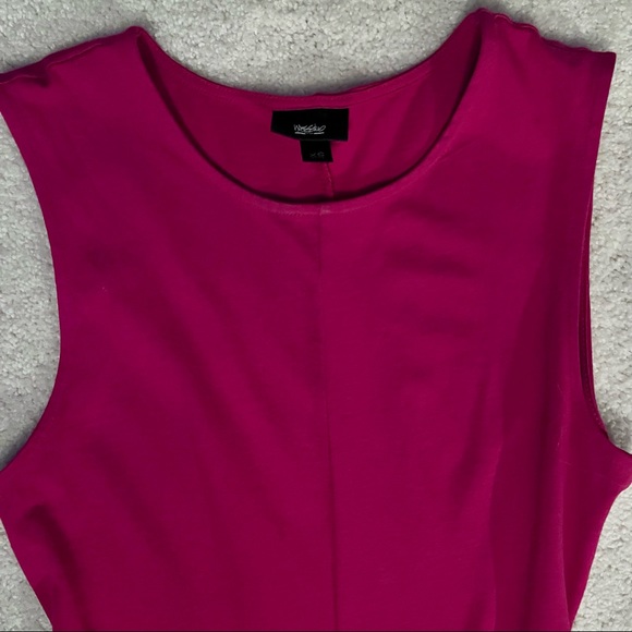 Mossimo magenta pink midi cotton/modal tank dress with asymmetrical hem size XS - Picture 3 of 4